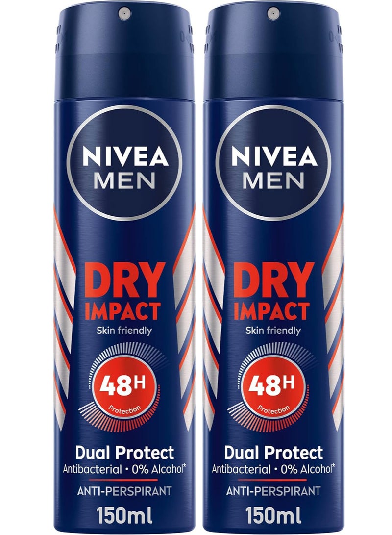 نيفيا عبوتين من سبراي مضاد للعرق دراي ايمباكت للرجال من نيفيا 150 مل - Image 2