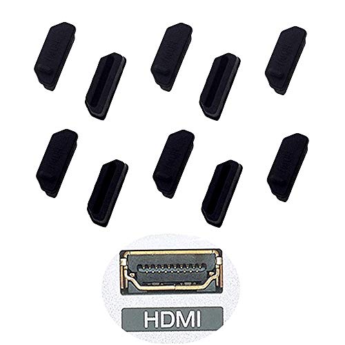 Lampvpath Silicone 10Pcs HDMI Anti-Dust Cover Plugs Protector Stopper Cap for Female Port Black for TV,Computer,Other Devices. - Image 4
