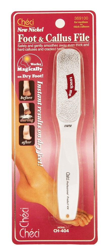 Checi Coarse Grit Foot & Callus File for Severe Calluses and Cracked Heels, Slim Design for Precise Filing, Beige CH-404CI, 1-Pack - Image 2