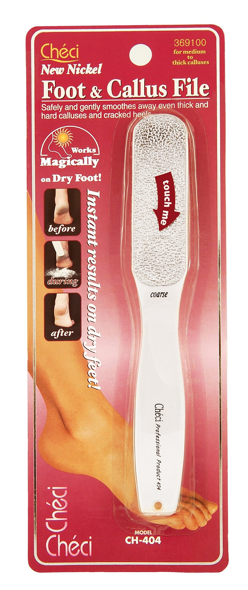 Checi Coarse Grit Foot & Callus File for Severe Calluses and Cracked Heels, Slim Design for Precise Filing, Beige CH-404CI, 1-Pack - Image 4