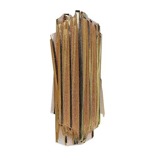 3A Featuretail 20pc Big Organza Pull Bow Flower Ribbon 2InchX35 Inch Long Tulle Tails for Gift Wrap, Wedding &Christmas Gift. 6Inchx6Inch Ready Size (Golden Color, Set of 20) - Image 3