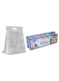 shalimar Shalimar Zip N Lock Press Fit Bag Reusable Extra Large ZipLock Bag MultiPurpose Shopping Bag with Handle - Pack of 2 20 Bags - Silver Color  - Image 1