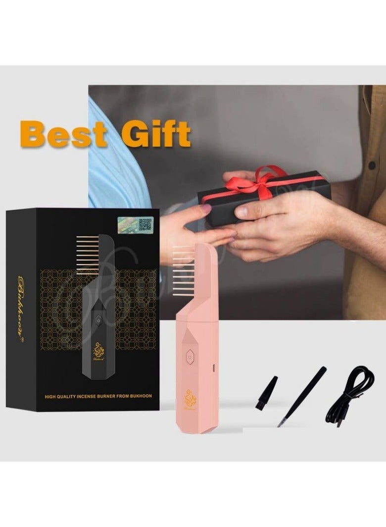 ريوكل جهاز العلاج بالروائح العطرية الإلكتروني - مبخرة محمولة ثنائية الاستخدام مع رأس مشط (أسود) - Image 2