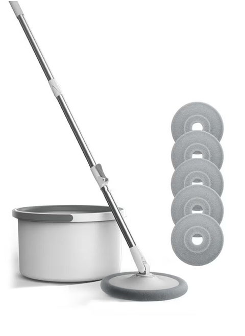 Microfiber Mop and Bucket Set with Water Filtration System - Self Cleaning/Dry/Wet, All-in-One Floor Mop for Hardwood and Tile Home - (5 Pads)