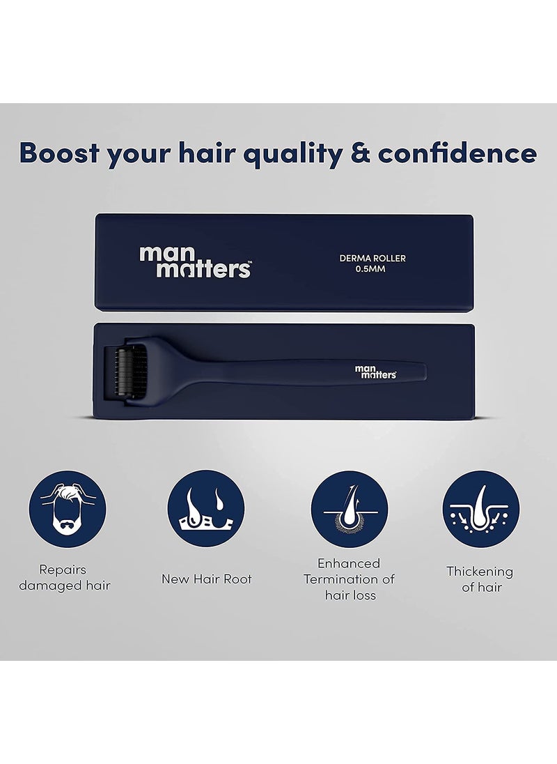 Man Matters Man Matters Advance Derma Roller with Disinfectant  For Scalp  Beard  540 Micro 05mm Titanium Alloy Needles  Reduces Hair Fall Stimulates Hair Follicles  Safe  Effective  - Image 3