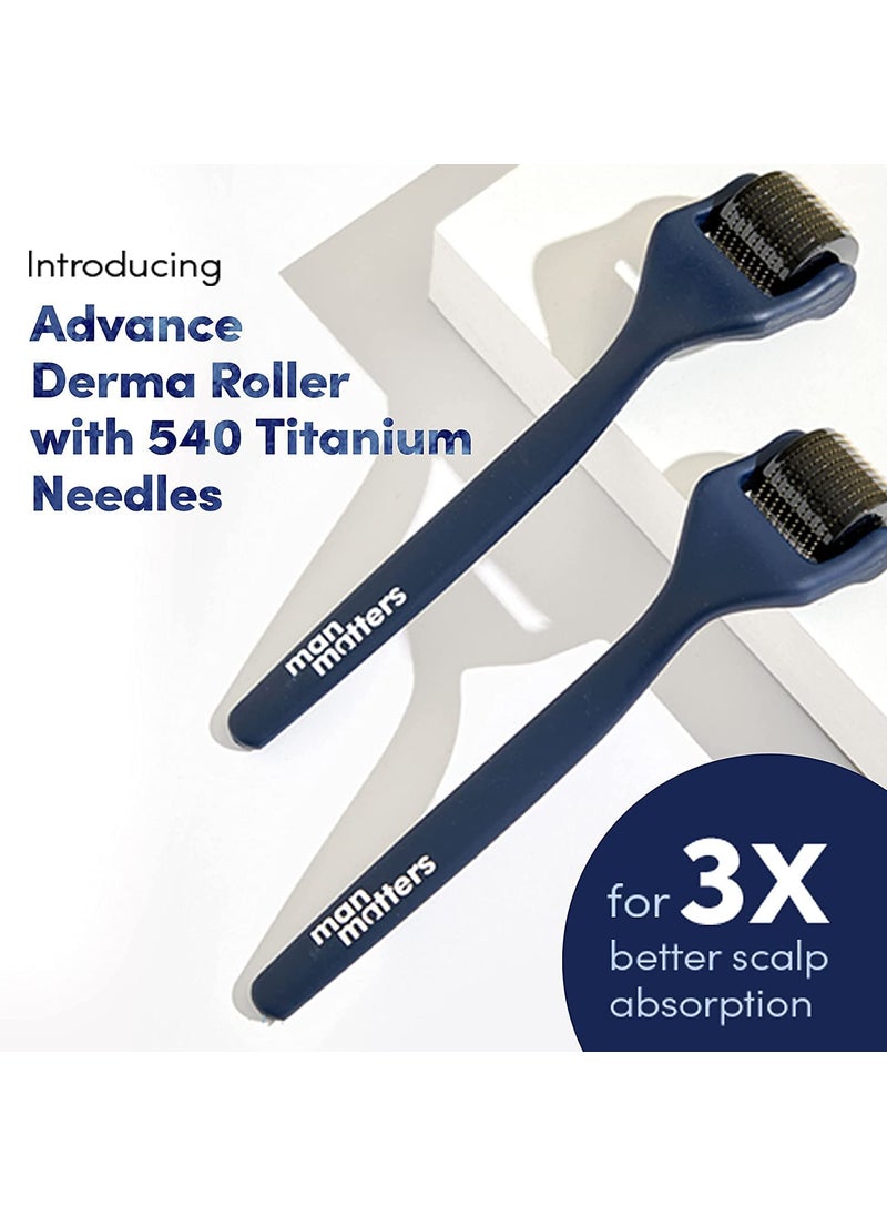 Man Matters Man Matters Advance Derma Roller with Disinfectant  For Scalp  Beard  540 Micro 05mm Titanium Alloy Needles  Reduces Hair Fall Stimulates Hair Follicles  Safe  Effective  - Image 2