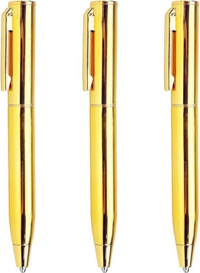 WICHARSH Gold Slim Ballpoint Pens Black ink Medium Point(1 mm), Nice Gift for Wedding Business Office Students Teachers Christmas (3PCS) - Image 1