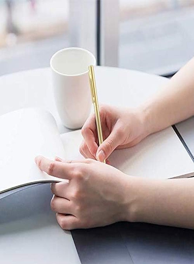 WICHARSH Gold Slim Ballpoint Pens Black ink Medium Point(1 mm), Nice Gift for Wedding Business Office Students Teachers Christmas (3PCS) - Image 3