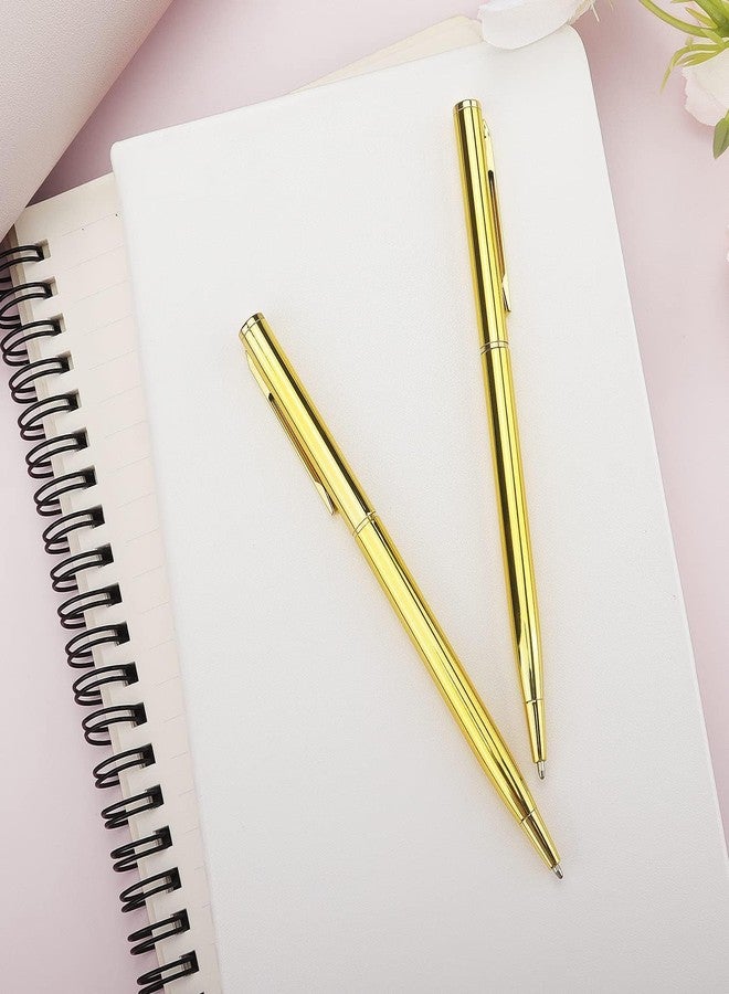 WICHARSH Gold Slim Ballpoint Pens Black ink Medium Point(1 mm), Nice Gift for Wedding Business Office Students Teachers Christmas (3PCS) - Image 4