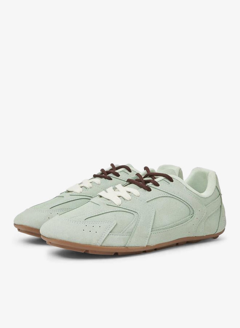 Styli Mint Green Suede Lace-Up Sneakers - Image 2