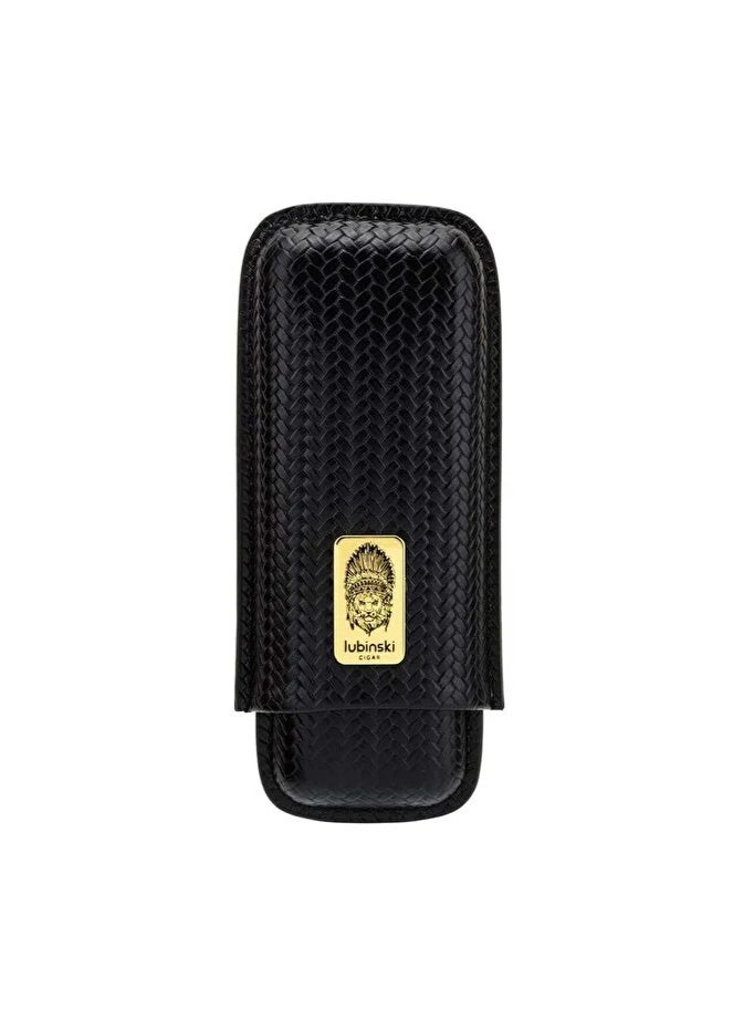 Lubinski New Series Genuine Leather Double Cigar Case - Black | CAPICITY 2 - Image 3