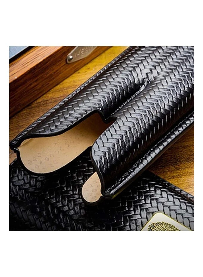 Lubinski New Series Genuine Leather Double Cigar Case - Black | CAPICITY 2 - Image 4