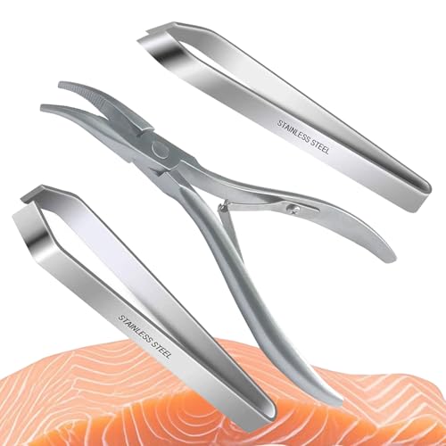 MAGIICZOL 3 PCS Fish Bone Tweezers Bone Pliers, Stainless Steel Fish Deboning Tools - Image 1