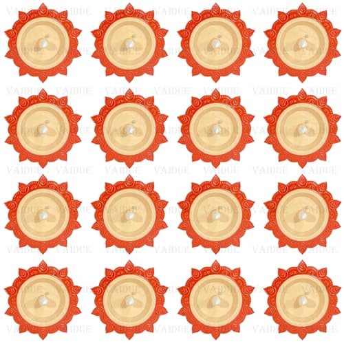 VIVUE 16 PCS Lotus Water Sensor Diya Lights Electric Flameless Smokeless, LED Diyas Eco-Friendly for Puja E-Diya Warm Ambient Lights Home Decor Diwali Festivals Decoration New Year - Image 1