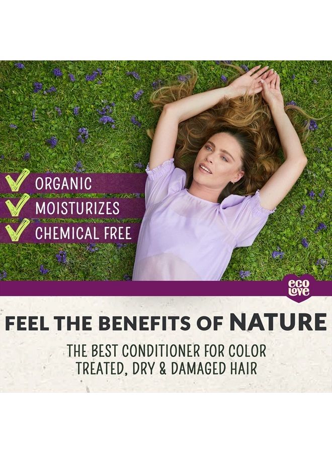 ecoLove Natural Conditioner for Dry Damaged Hair and Color Treated Hair - With Natural Lavender Extract - No SLS or Parabens - Vegan and Cruelty-Free, 17.6 oz. - Image 4