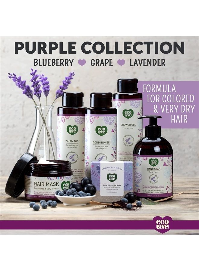 ecoLove Natural Conditioner for Dry Damaged Hair and Color Treated Hair - With Natural Lavender Extract - No SLS or Parabens - Vegan and Cruelty-Free, 17.6 oz. - Image 5