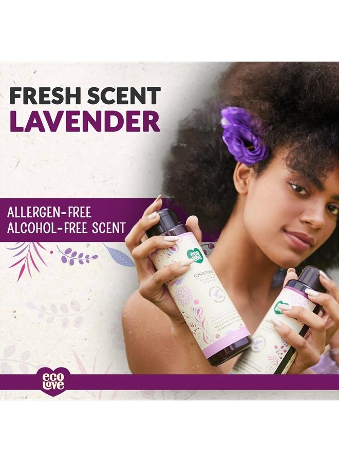 ecoLove Natural Conditioner for Dry Damaged Hair and Color Treated Hair - With Natural Lavender Extract - No SLS or Parabens - Vegan and Cruelty-Free, 17.6 oz. - Image 3