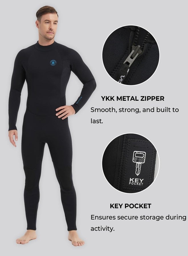 Lemorecn Wetsuit Men 3/2mm Back Zip Full Wetsuit for Men(3131-L) - Image 3