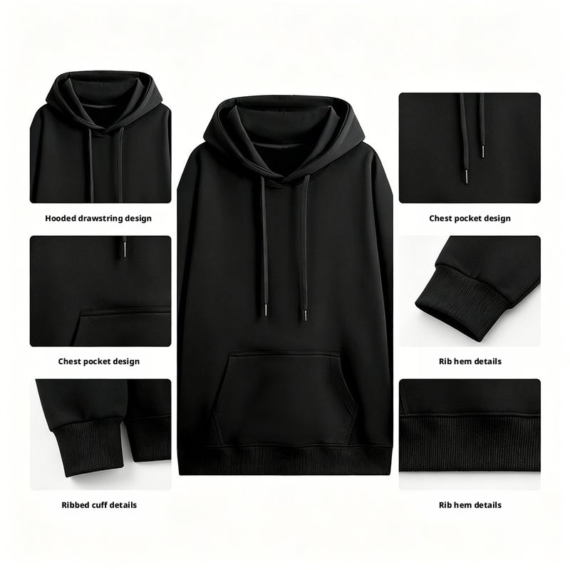 Men's Retro Fleece Hoodie with Custom Logo - Image 2