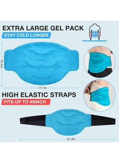 Ru syanl Ice Pack for Lower Back Pain Relief Reusable Gel Back Ice Pack with Dual Straps Soft Plush Lining and Silky Nylon Fabric Design Back Wrap with Hot Cold Therapy for Hip Waist Lumbar  - Image 3