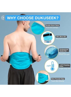 Ru syanl Ice Pack for Lower Back Pain Relief Reusable Gel Back Ice Pack with Dual Straps Soft Plush Lining and Silky Nylon Fabric Design Back Wrap with Hot Cold Therapy for Hip Waist Lumbar  - Image 4
