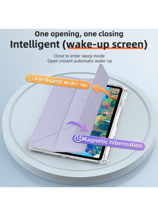 eGreen99 for iPad Air 13 inch (2024 6th M2 / 2025 7th M3 / 2026 8th M4) / ipad Pro 12.9 inch (22/21/20/18) Case Cover, Honeycomb 4+Y-Shaped Design, Multi Angle, Automatic Wake-Up/Sleep, Comfortable Skin Touch, Ultra-Thin Y-Shaped Bracket Protective Cover, Soft Tpu Back,Lavender Grey - Image 3