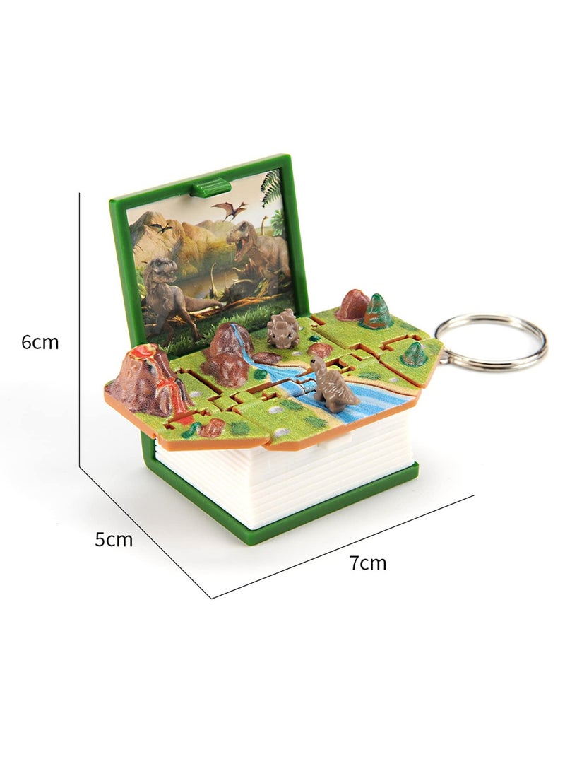 SYOSI Pop Up 3D Mini Dinosaurs Keychain Toys, Anxiety Stress Relief Dino Hand Toys, Sensory Toys, Birthday Gifts Goody Bag Filler, Purse and Backpack Keychain Fidget Toys for for Kids (Green) - Image 4