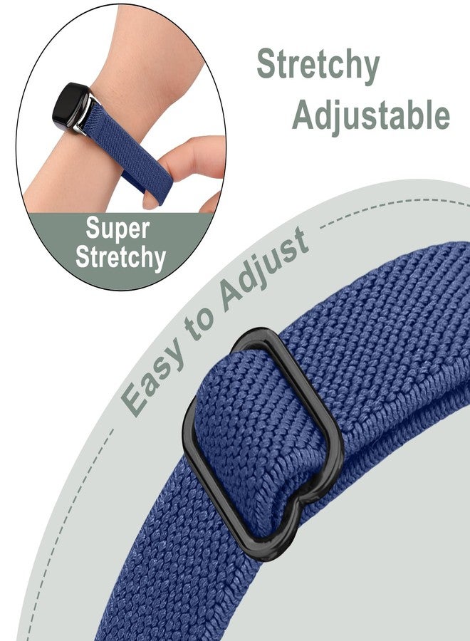 Meliya Elastic Bands Compatible with Xiaomi Smart Band 10/9/8 for Women Men, Adjustable Soft Stretch Nylon Sport Replacement Wristband for Xiaomi Mi Band 10/9 / 8 (Black+Navy Blue+Gray) - Image 4