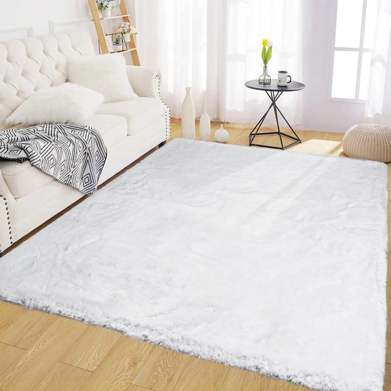 Latepis White Fur Rug 5x7 Washable Shag Rug Fluffy Faux Rabbit Rugs for Living Room Bedroom Playroom Nursery Plush Throw Rugs Luxury Home Decor - Image 2