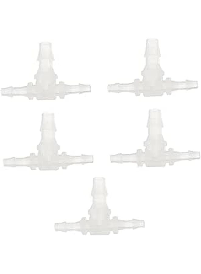 Plastic T Connector 5 Pack Fish Tank Pipe T Junction Fittings 3 Tee - Image 1