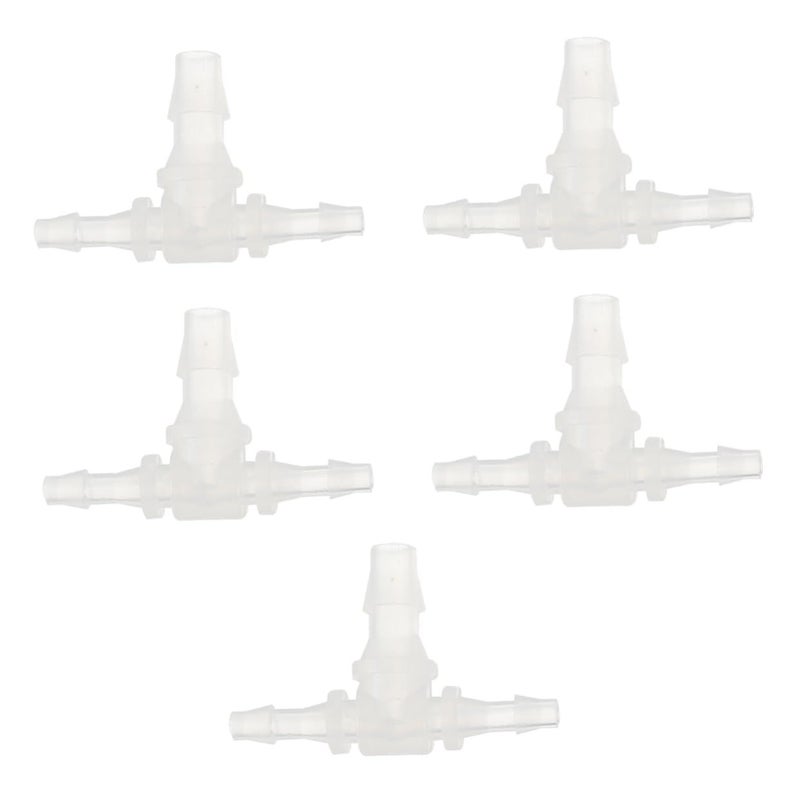Plastic T Connector 5 Pack Fish Tank Pipe T Junction Fittings 3 Tee - Image 2