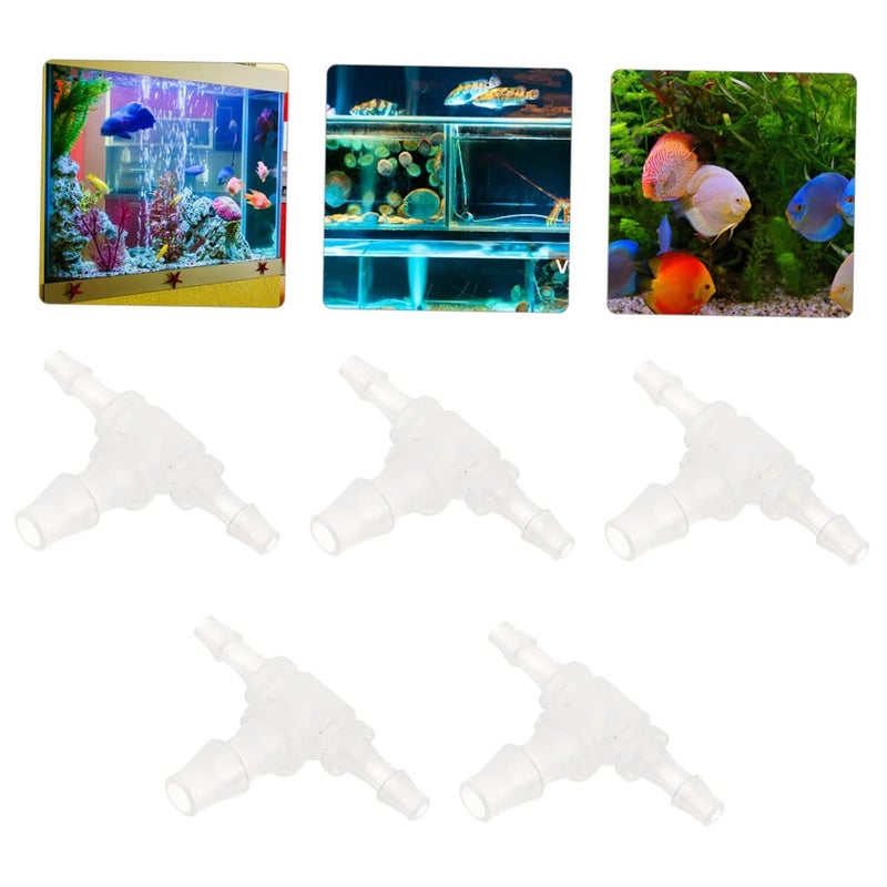 Plastic T Connector 5 Pack Fish Tank Pipe T Junction Fittings 3 Tee - Image 5
