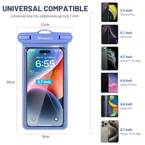 Niveaya IPX8 Waterproof Phone Pouch Case Compatible for iPhone 17 16 15 14 13 12 Pro Max Up to 7", Cruise Ship Essentials Must Haves Dry Bag for Vacation Beach Travel Kayak Accessories - Image 4