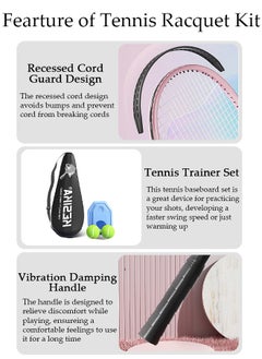 DUNISO Tennis Rackets for Adults,27 Inch Super Lightweight Tennis Racquets for Student Training Tennis and Beginners,1 Player Tennis Racket with 1 balls,1 Water Injection Base  - Image 3