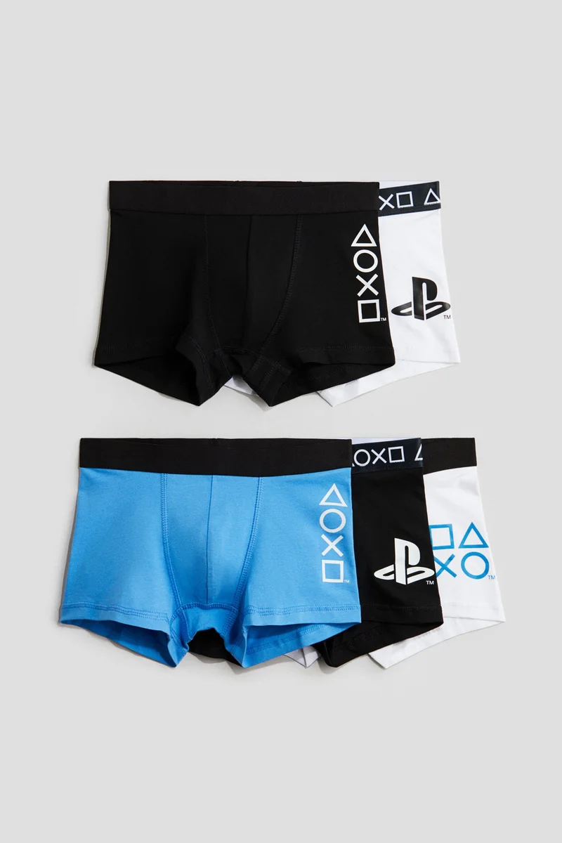 H&M 5-pack print-motif cotton boxer shorts