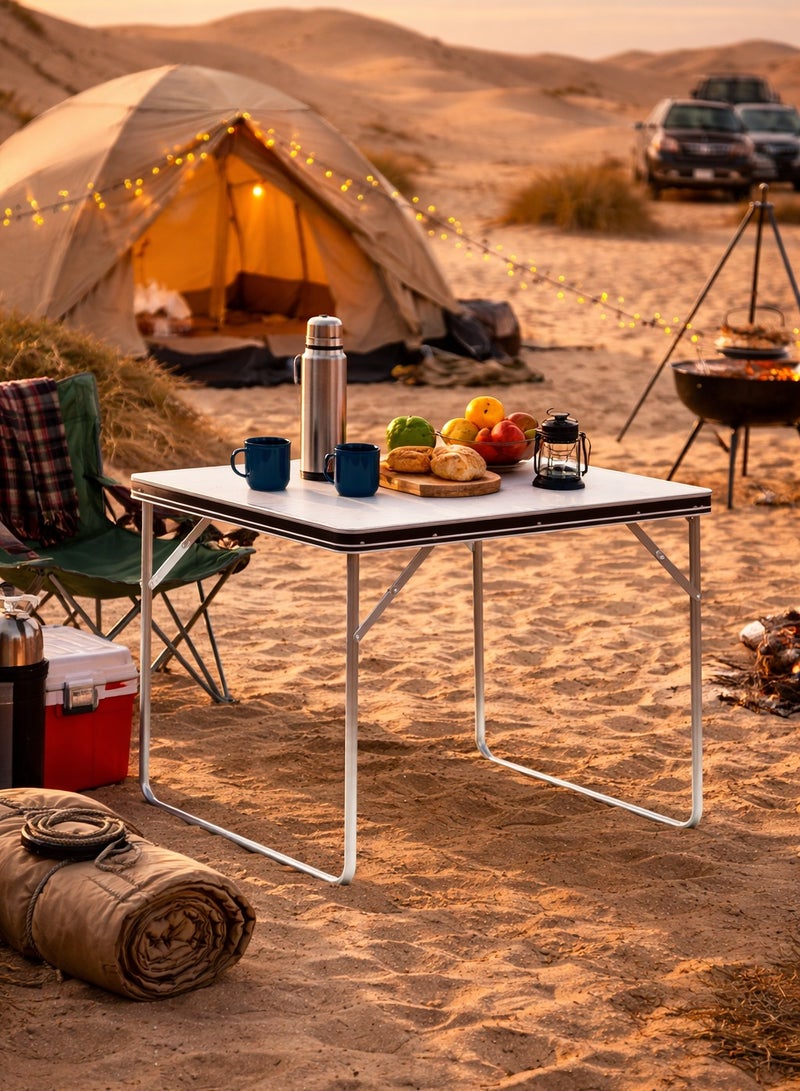 Toshonics Camping Table Aluminum Hiking Picnic Party Foldable Desk Portable Indoor Outdoor Garden Dining Utility BBQ Stand 80x68x60cm - Image 1