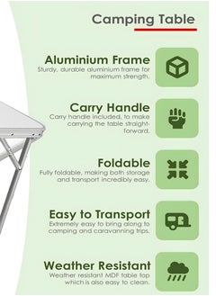 Toshonics Camping Table Aluminum Hiking Picnic Party Foldable Desk Portable Indoor Outdoor Garden Dining Utility BBQ Stand 80x68x60cm  - Image 4