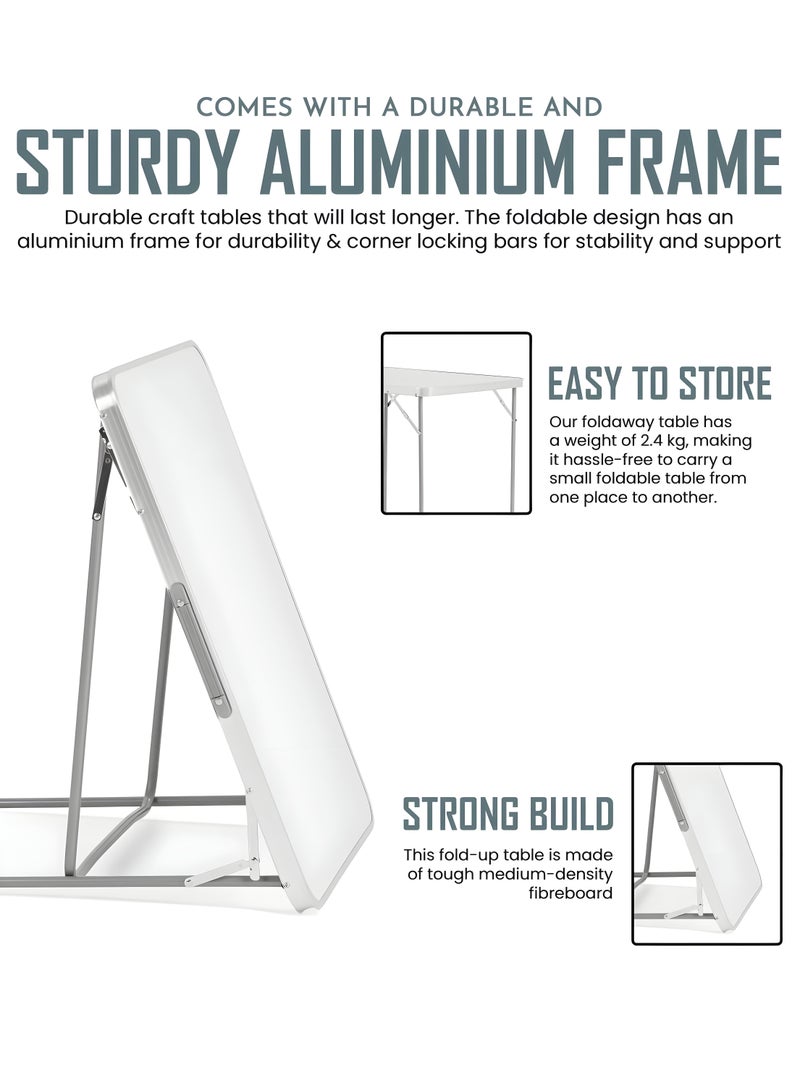 توشونكس طاولة تخييم من الألومنيوم للمشي لمسافات طويلة والنزهات والحفلات قابلة للطي مكتب محمول للاستخدام الداخلي والخارجي والحديقة وأدوات الشواء حامل الشواء مقاس 80 × 68 × 60 سم - Image 5