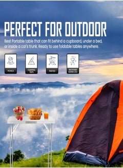 Toshonics Camping Table Aluminum Hiking Picnic Party Foldable Desk Portable Indoor Outdoor Garden Dining Utility BBQ Stand 80x68x60cm  - Image 3