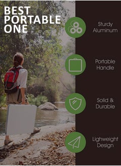 Toshonics Camping Table Aluminum Hiking Picnic Party Foldable Desk Portable Indoor Outdoor Garden Dining Utility BBQ Stand 80x68x60cm  - Image 2