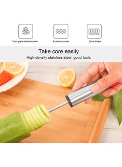 silvercnc Apple Corer, 4 Sizes Stainless Steel Vegetable Fruit Spiral Knife Apple Corer Drill Cutter for Zucchini Potato Carrot Pear Veggies  - Image 2