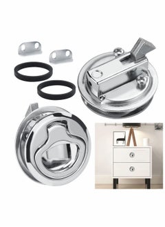 Y&D Pull Hatch Lock, 2Pcs Stainless Steel Furniture Locks, Recessed Handle, Metal Latching Drawers Lock Latch for Cabinet Locker Marine Yacht Boat  - Image 1