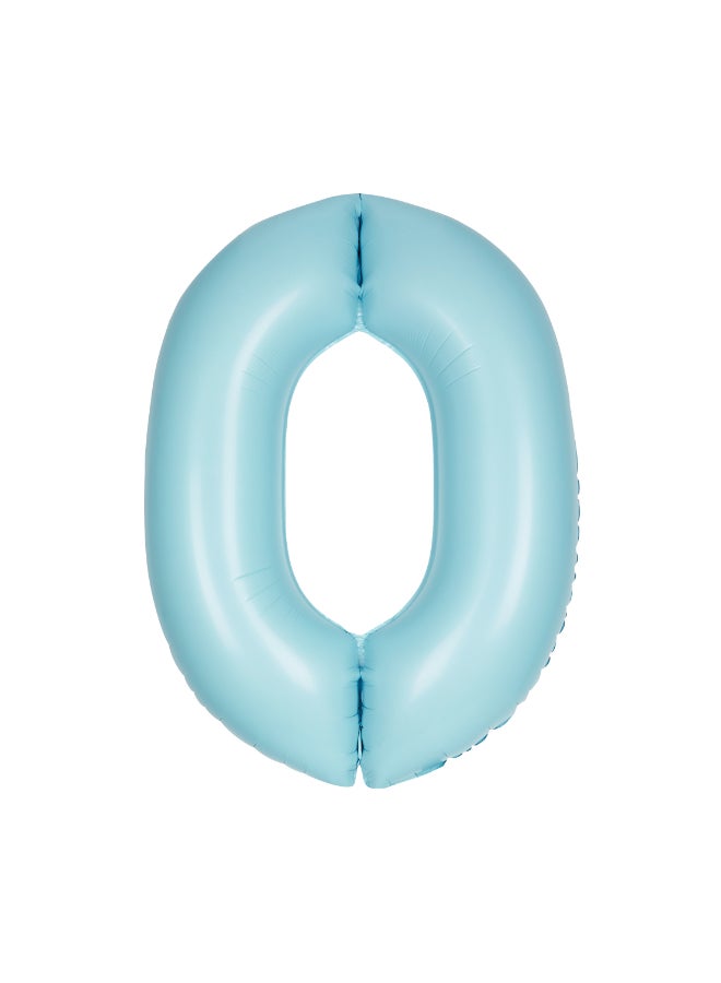 Unique 34" Matte Blue 0 Foil Balloon - Image 1