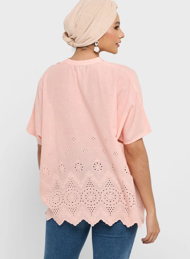 Khizana Schiffli Top