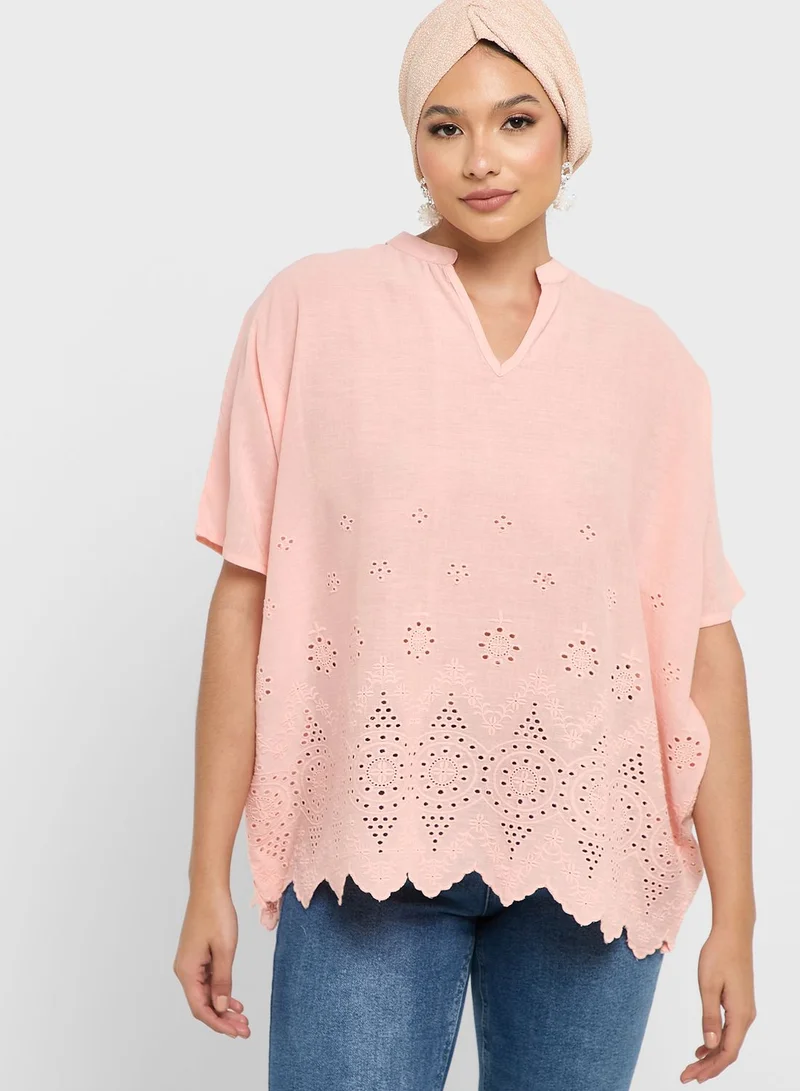 Khizana Schiffli Top