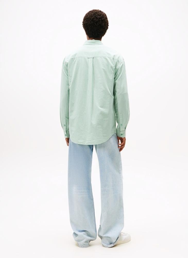 TOMMY JEANS Relaxed Fit Stripe Poplin Shirt - Image 2