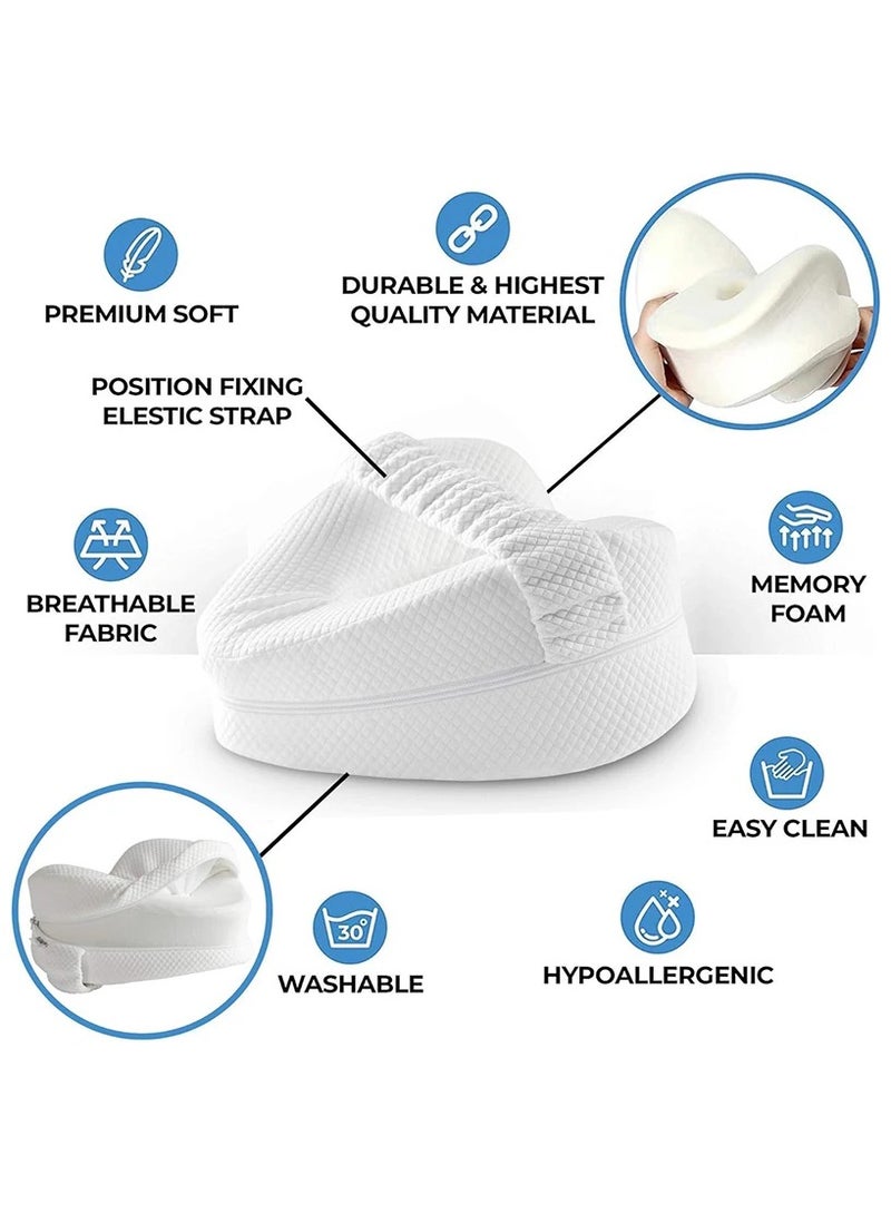 AROAQ Memory Cotton Leg Pillow Sleeping Orthopedic Sciatica Back Hip Pain Relief Thigh Leg Pad Cushion Home Memory Foam - Image 2