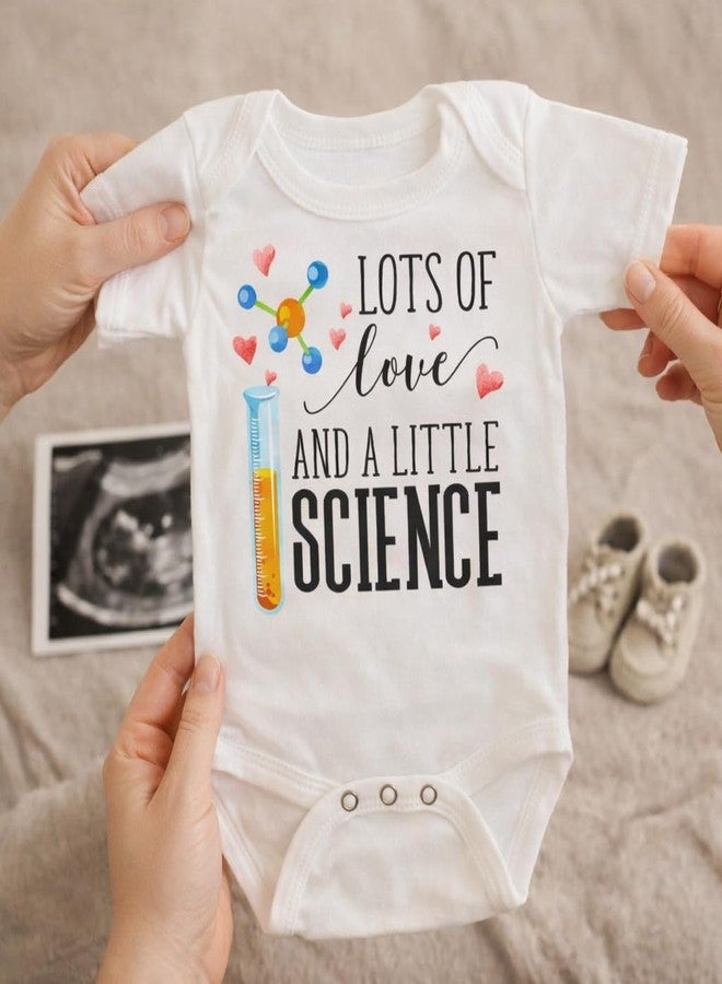 Witty and Bitty Lots of Love and A Little Science IVF In Vitro Test Tube Onesie/Bodysuit (0-3 months) White - Image 2