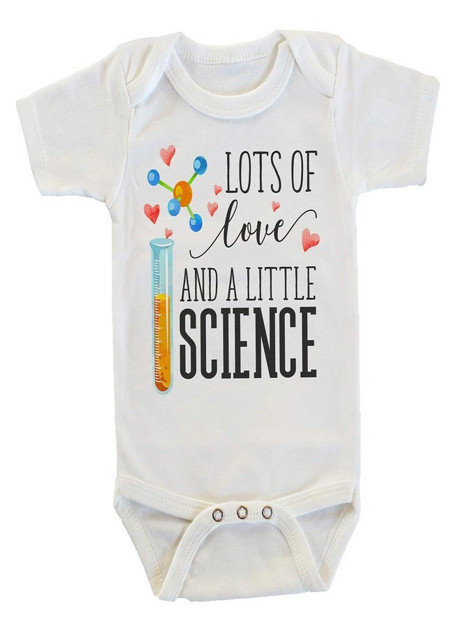 Witty and Bitty Lots of Love and A Little Science IVF In Vitro Test Tube Onesie/Bodysuit (0-3 months) White - Image 1