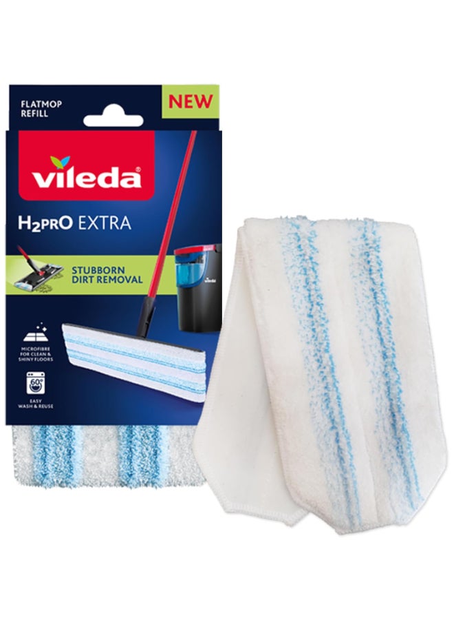 Vileda H2PrO Flat Mop Refill – Microfibre Pad Replacement, Reusable & Washable, For H2PrO Flat System - Image 1